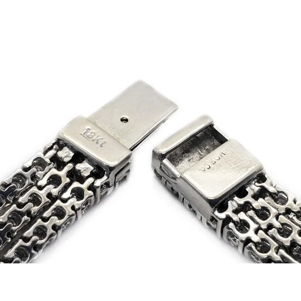 Hearts On Fire 6.93 ctw Natural Diamond Triple Strand Bracelet 18k White Gold - Picture 7 of 10